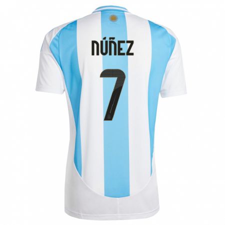 Kandiny Női Argentína Romina Nunez #7 Fehér Kék Hazai Jersey 24-26 Mez Póló Ing