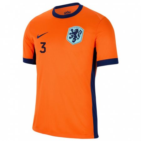Kandiny Női Hollandia Wouter Goes #3 Narancs Hazai Jersey 24-26 Mez Póló Ing
