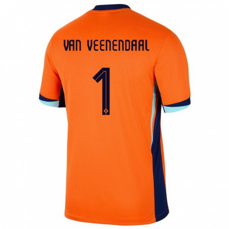 Kandiny Női Hollandia Sari Van Veenendaal #1 Narancs Hazai Jersey 24-26 Mez Póló Ing