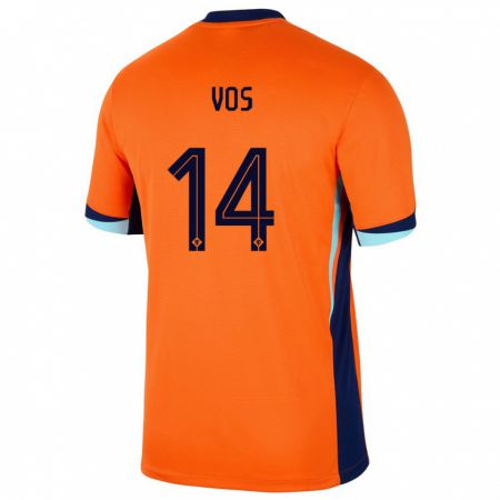 Kandiny Női Hollandia Silvano Vos #14 Narancs Hazai Jersey 24-26 Mez Póló Ing