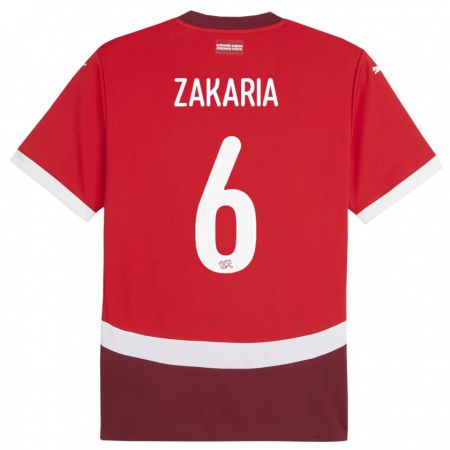 Kandiny Női Svájc Denis Zakaria #6 Piros Hazai Jersey 24-26 Mez Póló Ing