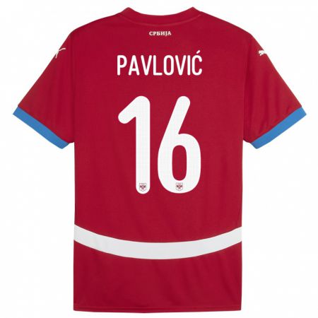 Kandiny Női Szerbia Sara Pavlovic #16 Piros Hazai Jersey 24-26 Mez Póló Ing