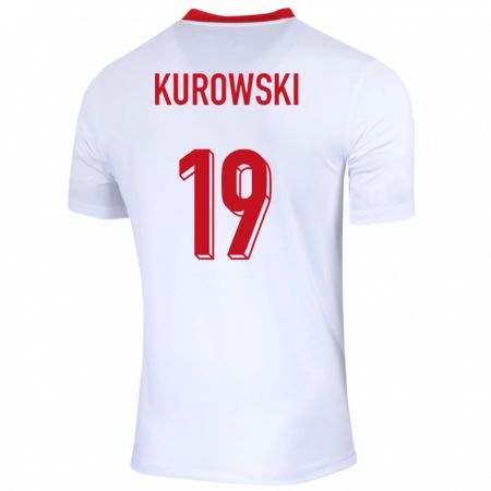 Kandiny Női Lengyelország Milosz Kurowski #19 Fehér Hazai Jersey 24-26 Mez Póló Ing