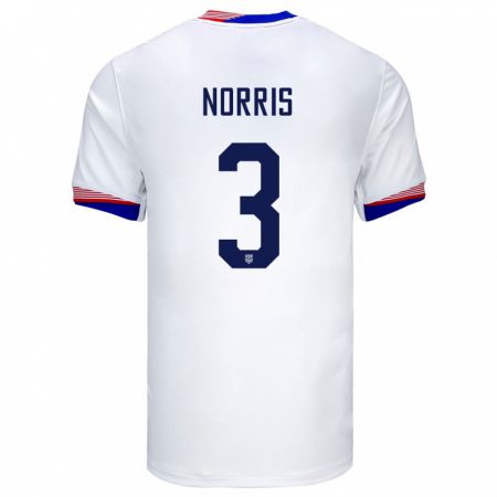 Kandiny Női Egyesült Államok Nolan Norris #3 Fehér Hazai Jersey 24-26 Mez Póló Ing