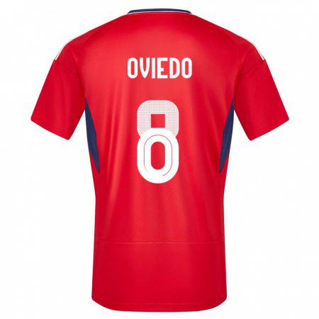 Kandiny Női Costa Rica Bryan Oviedo #8 Piros Hazai Jersey 24-26 Mez Póló Ing