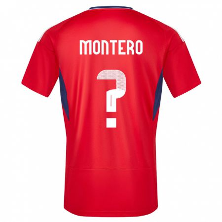 Kandiny Női Costa Rica Claudio Montero #0 Piros Hazai Jersey 24-26 Mez Póló Ing