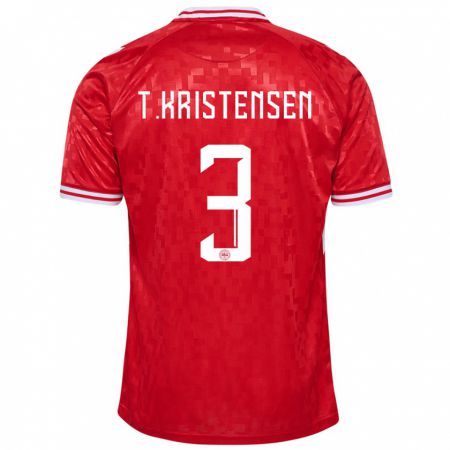 Kandiny Női Dánia Thomas Kristensen #3 Piros Hazai Jersey 24-26 Mez Póló Ing