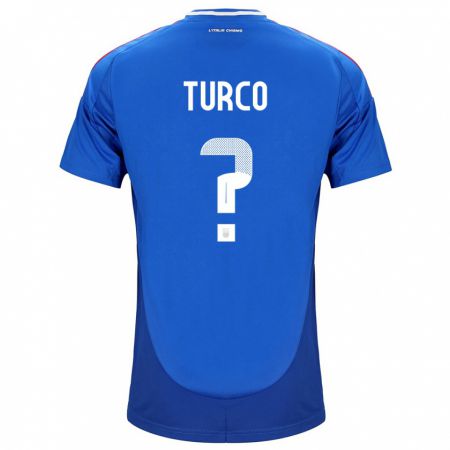 Kandiny Női Olaszország Stefano Turco #0 Kék Hazai Jersey 24-26 Mez Póló Ing