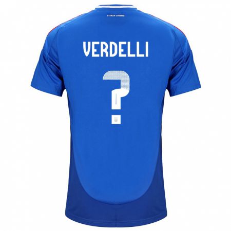 Kandiny Női Olaszország Davide Verdelli #0 Kék Hazai Jersey 24-26 Mez Póló Ing