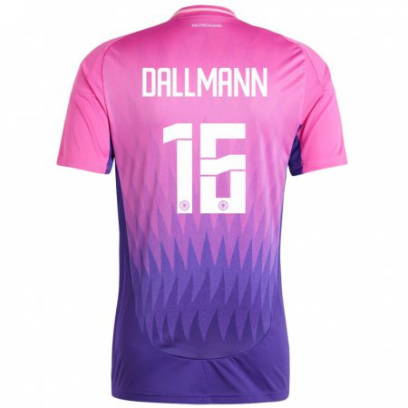 Kandiny Női Németország Linda Dallmann #16 Pink Lila Idegenbeli Jersey 24-26 Mez Póló Ing