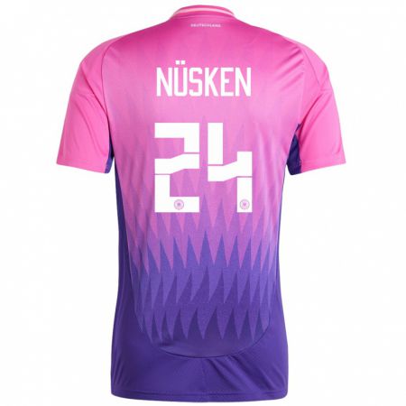 Kandiny Női Németország Sjoeke Nusken #24 Pink Lila Idegenbeli Jersey 24-26 Mez Póló Ing