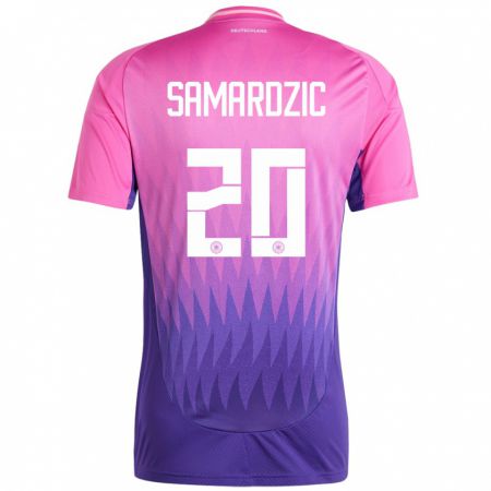 Kandiny Női Németország Lazar Samardzic #20 Pink Lila Idegenbeli Jersey 24-26 Mez Póló Ing