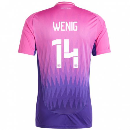 Kandiny Női Németország Marcel Wenig #14 Pink Lila Idegenbeli Jersey 24-26 Mez Póló Ing