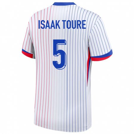 Kandiny Női Franciaország Souleymane Isaak Toure #5 Fehér Idegenbeli Jersey 24-26 Mez Póló Ing
