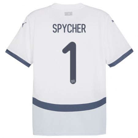 Kandiny Női Svájc Tim Spycher #1 Fehér Idegenbeli Jersey 24-26 Mez Póló Ing