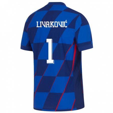 Kandiny Női Horvátország Dominik Livakovic #1 Kék Idegenbeli Jersey 24-26 Mez Póló Ing