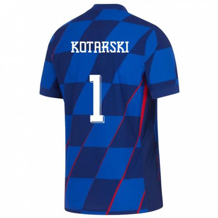 Kandiny Női Horvátország Dominik Kotarski #1 Kék Idegenbeli Jersey 24-26 Mez Póló Ing