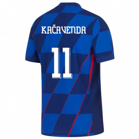 Kandiny Női Horvátország Lukas Kacavenda #11 Kék Idegenbeli Jersey 24-26 Mez Póló Ing