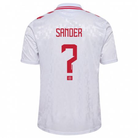 Kandiny Női Dánia Theo Sander #0 Fehér Idegenbeli Jersey 24-26 Mez Póló Ing