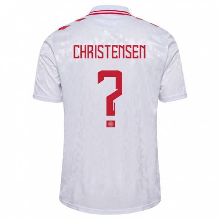 Kandiny Női Dánia Sebastian Christensen #0 Fehér Idegenbeli Jersey 24-26 Mez Póló Ing