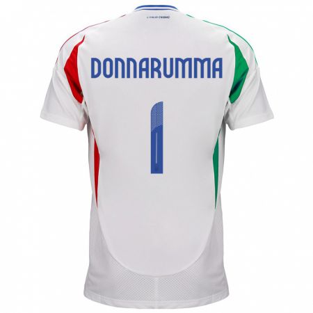 Kandiny Női Olaszország Gianluigi Donnarumma #1 Fehér Idegenbeli Jersey 24-26 Mez Póló Ing