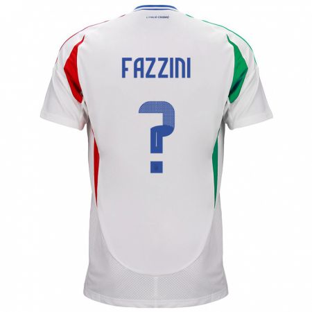 Kandiny Női Olaszország Jacopo Fazzini #0 Fehér Idegenbeli Jersey 24-26 Mez Póló Ing