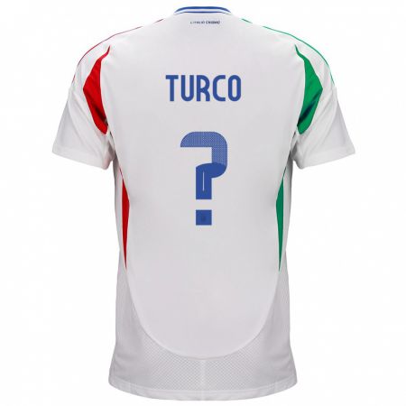 Kandiny Női Olaszország Stefano Turco #0 Fehér Idegenbeli Jersey 24-26 Mez Póló Ing