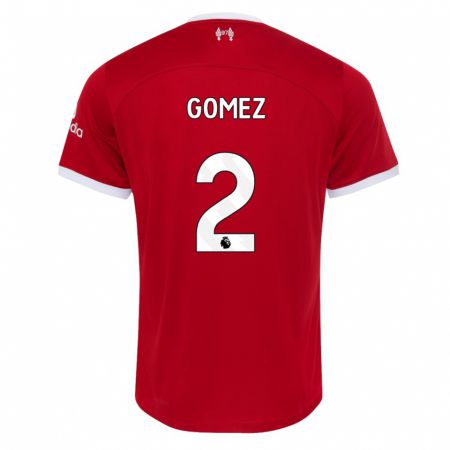 Kandiny Gyermek Joe Gomez #2 Piros Hazai Jersey 2023/24 Mez Póló Ing