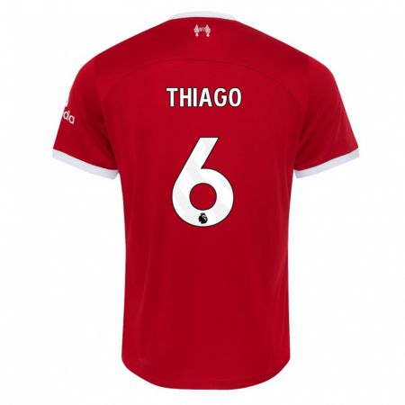 Kandiny Gyermek Thiago #6 Piros Hazai Jersey 2023/24 Mez Póló Ing