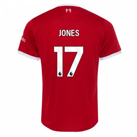 Kandiny Gyermek Curtis Jones #17 Piros Hazai Jersey 2023/24 Mez Póló Ing