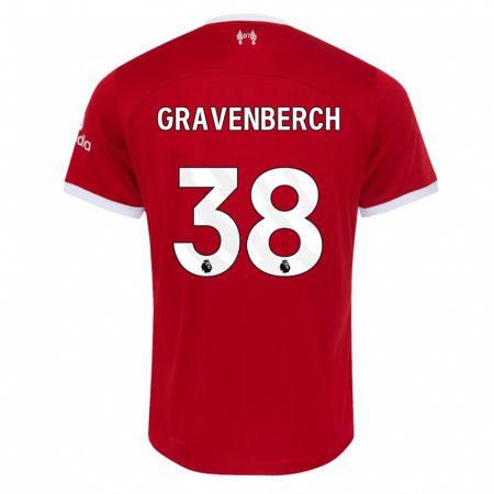 Kandiny Gyermek Ryan Gravenberch #38 Piros Hazai Jersey 2023/24 Mez Póló Ing