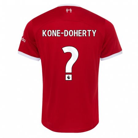 Kandiny Gyermek Trent Kone-Doherty #0 Piros Hazai Jersey 2023/24 Mez Póló Ing