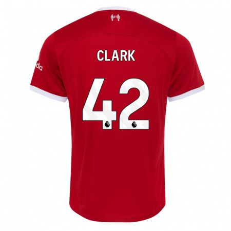 Kandiny Gyermek Bobby Clark #42 Piros Hazai Jersey 2023/24 Mez Póló Ing