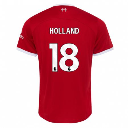 Kandiny Gyermek Ceri Holland #18 Piros Hazai Jersey 2023/24 Mez Póló Ing