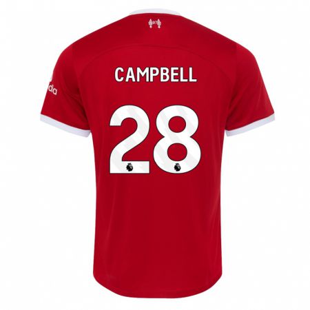 Kandiny Gyermek Megan Campbell #28 Piros Hazai Jersey 2023/24 Mez Póló Ing