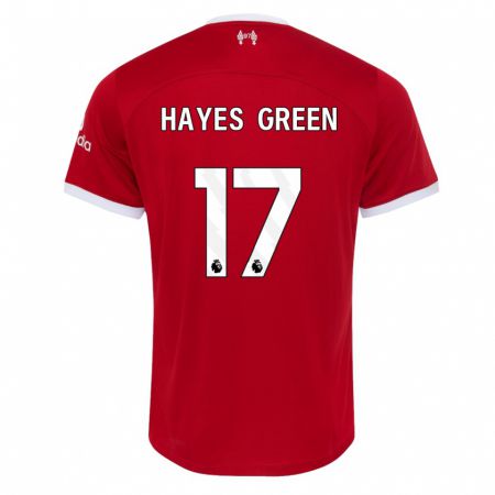 Kandiny Gyermek Charlie Hayes-Green #17 Piros Hazai Jersey 2023/24 Mez Póló Ing