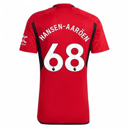 Kandiny Gyermek Isak Hansen-Aaröen #68 Piros Hazai Jersey 2023/24 Mez Póló Ing