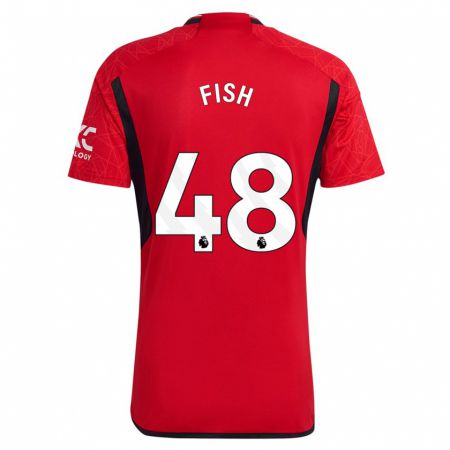 Kandiny Gyermek Will Fish #48 Piros Hazai Jersey 2023/24 Mez Póló Ing
