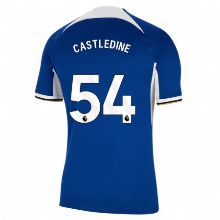 Kandiny Gyermek Leo Castledine #54 Kék Hazai Jersey 2023/24 Mez Póló Ing