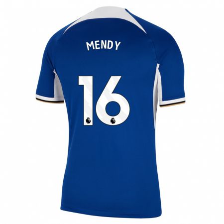Kandiny Gyermek Edouard Mendy #16 Kék Hazai Jersey 2023/24 Mez Póló Ing