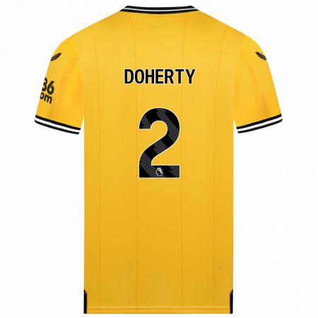 Kandiny Gyermek Matt Doherty #2 Sárga Hazai Jersey 2023/24 Mez Póló Ing