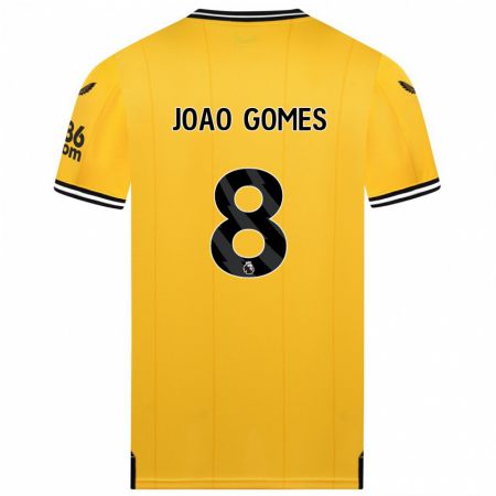 Kandiny Gyermek João Gomes #8 Sárga Hazai Jersey 2023/24 Mez Póló Ing