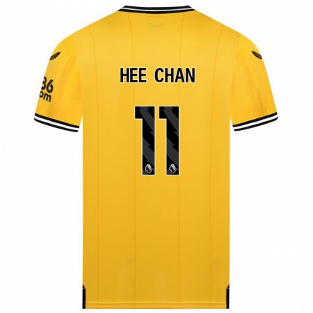 Kandiny Gyermek Hee-Chan Hwang #11 Sárga Hazai Jersey 2023/24 Mez Póló Ing