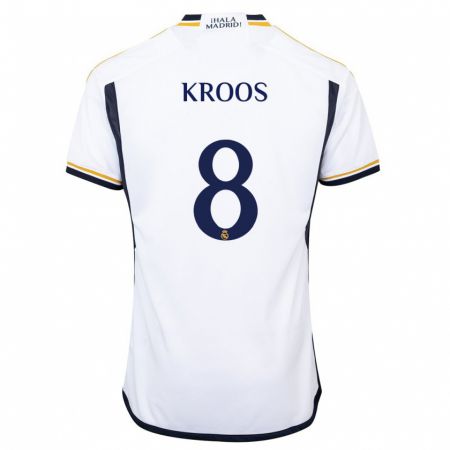 Kandiny Gyermek Toni Kroos #8 Fehér Hazai Jersey 2023/24 Mez Póló Ing