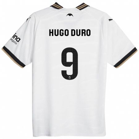 Kandiny Gyermek Hugo Duro #9 Fehér Hazai Jersey 2023/24 Mez Póló Ing