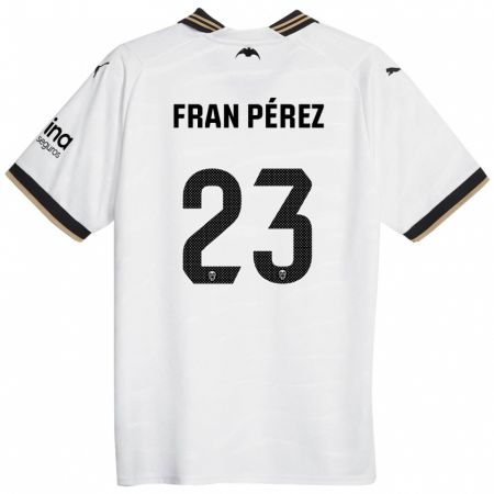 Kandiny Gyermek Fran Pérez #23 Fehér Hazai Jersey 2023/24 Mez Póló Ing