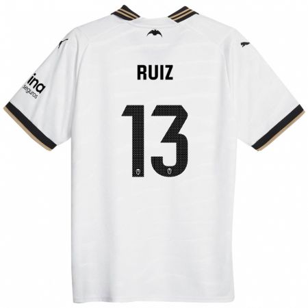 Kandiny Gyermek Nil Ruiz #13 Fehér Hazai Jersey 2023/24 Mez Póló Ing