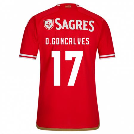 Kandiny Gyermek Diogo Goncalves #17 Piros Hazai Jersey 2023/24 Mez Póló Ing