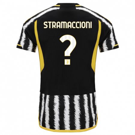 Kandiny Gyermek Diego Stramaccioni #0 Fekete-Fehér Hazai Jersey 2023/24 Mez Póló Ing