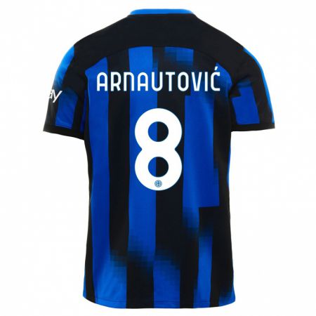 Kandiny Gyermek Marko Arnautovic #8 Fekete Kék Hazai Jersey 2023/24 Mez Póló Ing